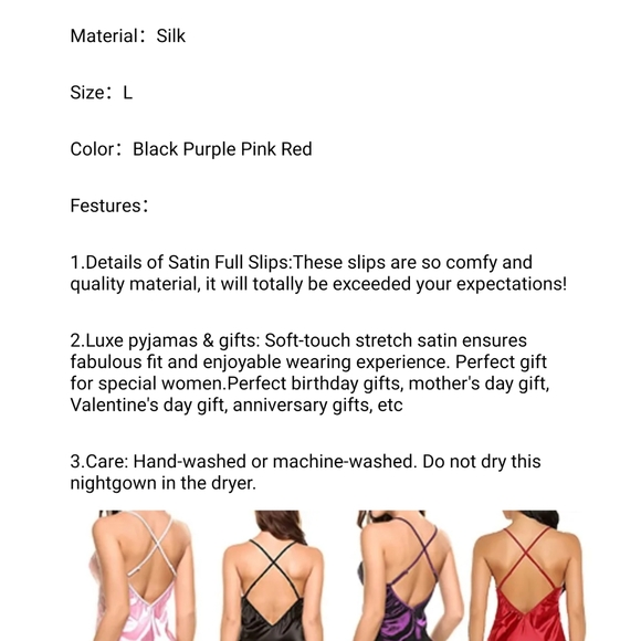 New in package - Large- Black Silky w Lace Nightgown Teddy Lingerie - Picture 4 of 6